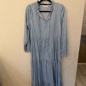 Calista Baby Blue Tiered Dress Size L